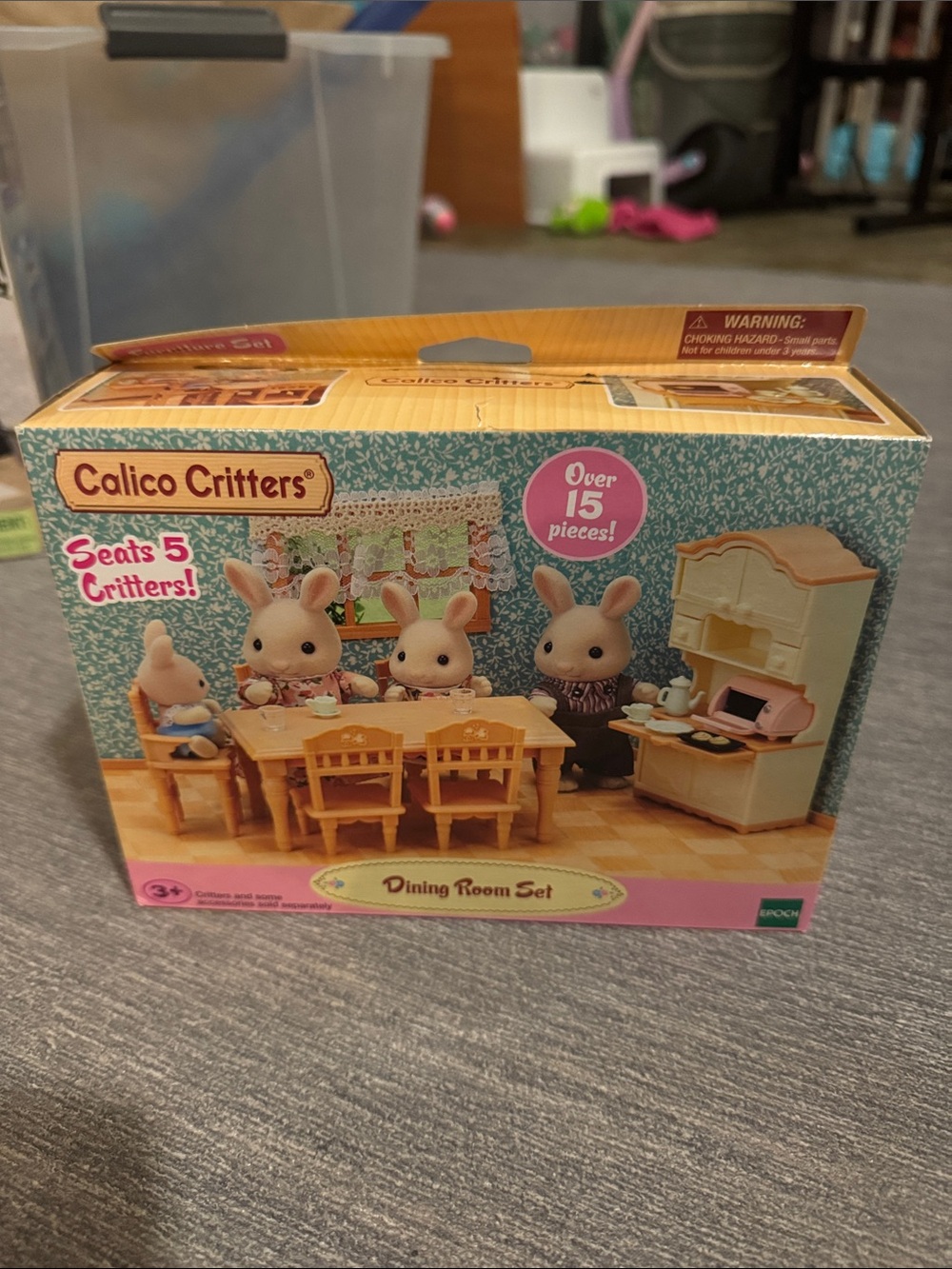 Calico Critters Dining Room Set – Pink & Cream